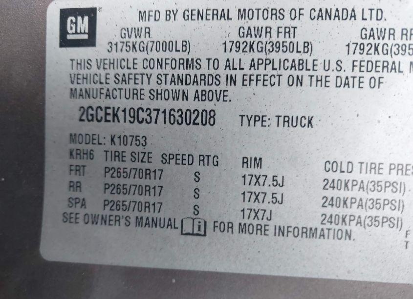 Photo 9 of 2007 Chevrolet Silverado 1500 LT1 (VIN 2GCEK19C371630208)