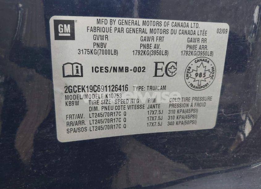 Photo 9 of 2009 Chevrolet Silverado 1500 LS/WORK TRUCK (VIN 2GCEK19C691126416)