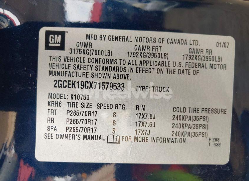 Photo 9 of 2007 Chevrolet Silverado 1500 LT1 (VIN 2GCEK19CX71579533)