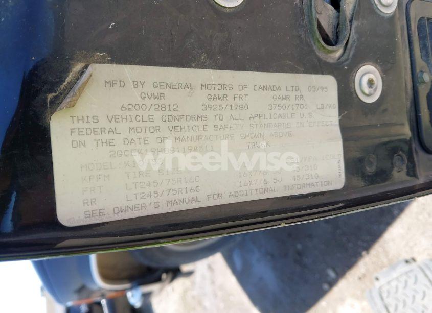 Photo 9 of 1995 Chevrolet Gmt-400 K1500 (VIN 2GCEK19H8S1194511)