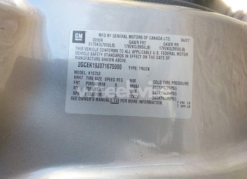 Photo 9 of 2007 Chevrolet Silverado 1500 LT1 (VIN 2GCEK19J071675900)