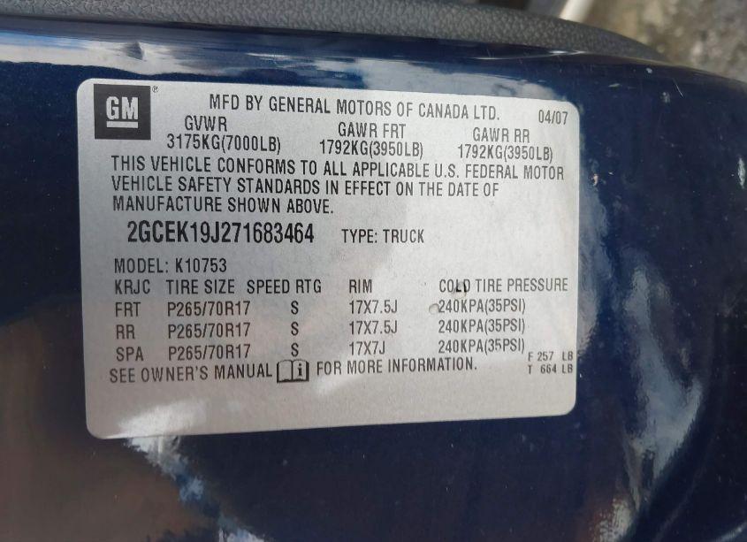 Photo 9 of 2007 Chevrolet Silverado 1500 LT1 (VIN 2GCEK19J271683464)