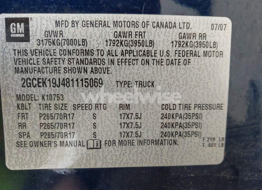 Photo 9 of 2008 Chevrolet Silverado 1500 LT1 (VIN 2GCEK19J481115069)