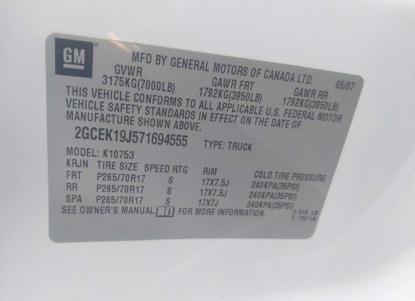 Photo 9 of 2007 Chevrolet Silverado 1500 LTZ (VIN 2GCEK19J571694555)