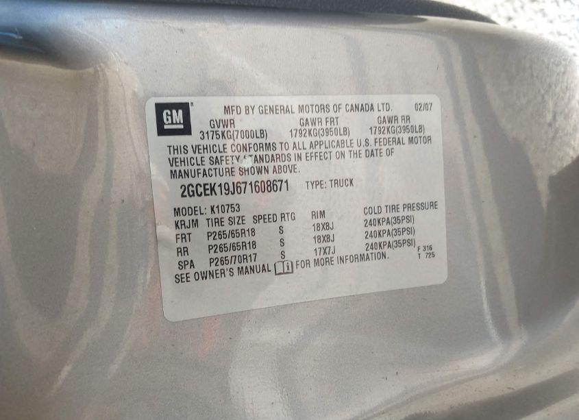 Photo 9 of 2007 Chevrolet Silverado 1500 LTZ (VIN 2GCEK19J671608671)