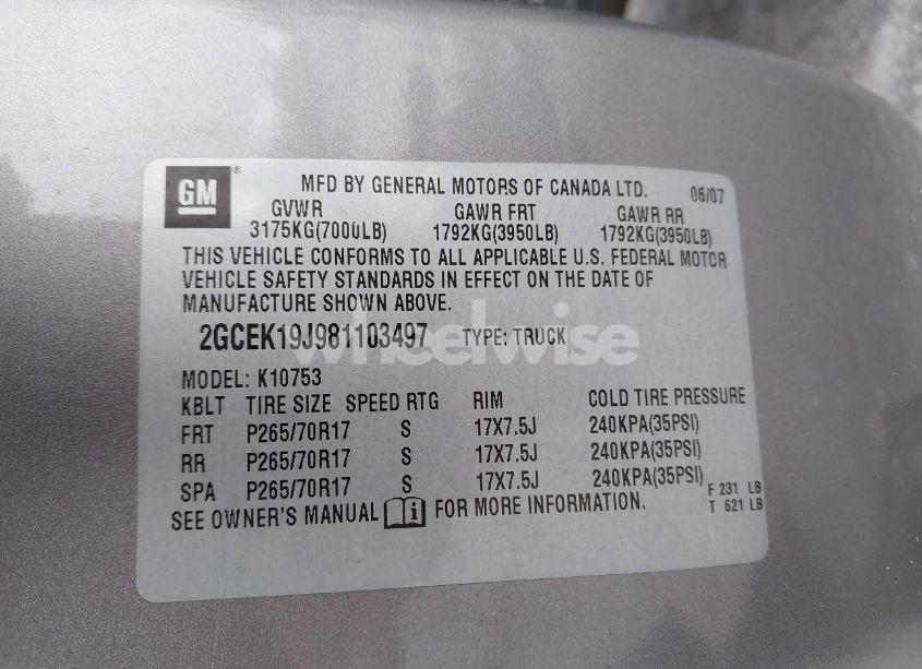 Photo 9 of 2008 Chevrolet Silverado 1500 LT1 (VIN 2GCEK19J981103497)