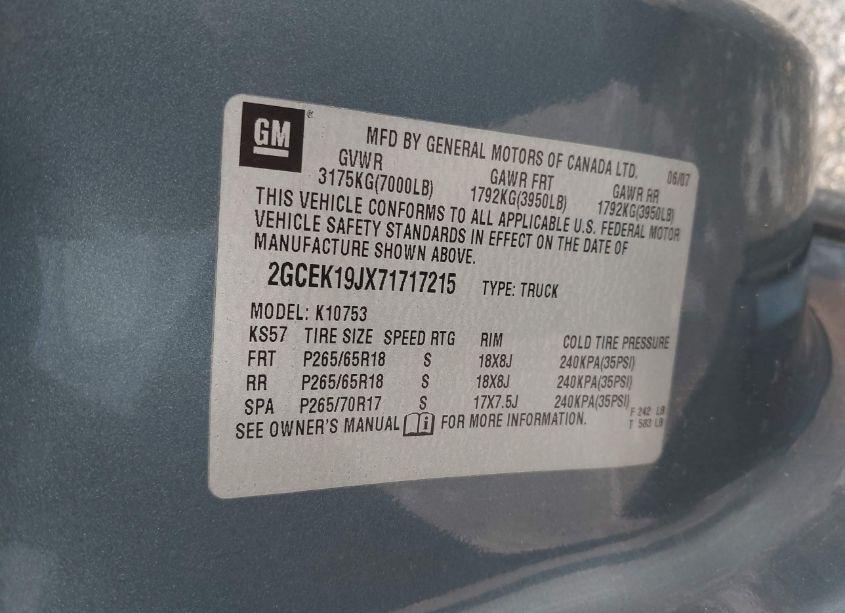 Photo 9 of 2007 Chevrolet Silverado 1500 LT1 (VIN 2GCEK19JX71717215)