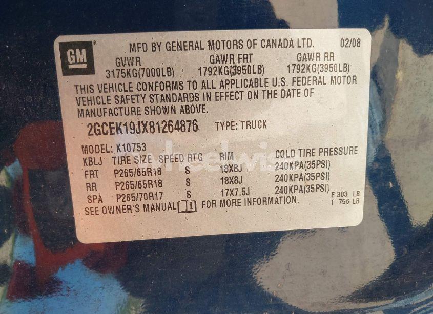 Photo 9 of 2008 Chevrolet Silverado 1500 LTZ (VIN 2GCEK19JX81264876)