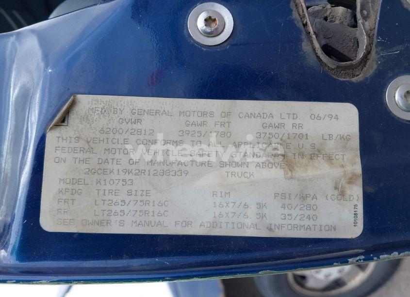 Photo 9 of 1994 Chevrolet Gmt-400 K1500 (VIN 2GCEK19K2R1288339)