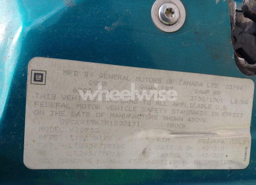 Photo 9 of 1994 Chevrolet Gmt-400 K1500 (VIN 2GCEK19K7R1232171)