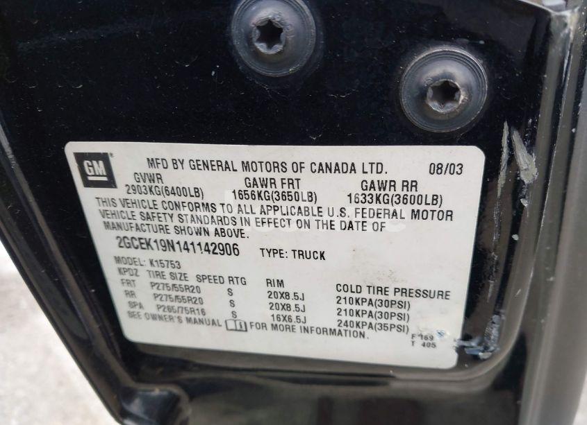 Photo 9 of 2004 Chevrolet Silverado 1500 SS (VIN 2GCEK19N141142906)