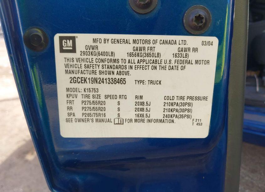 Photo 9 of 2004 Chevrolet Silverado 1500 SS (VIN 2GCEK19N241338465)