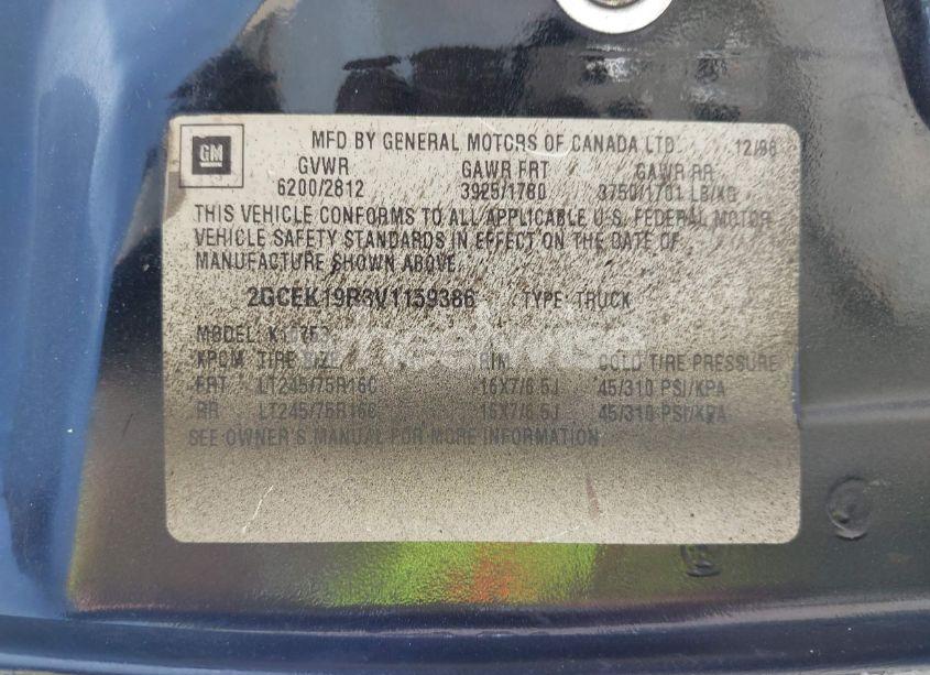 Photo 9 of 1997 Chevrolet K1500 SPORTSIDE (VIN 2GCEK19R3V1159386)