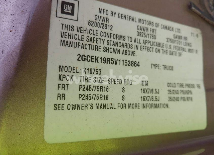 Photo 9 of 1997 Chevrolet K1500 FLEETSIDE (VIN 2GCEK19R5V1153864)