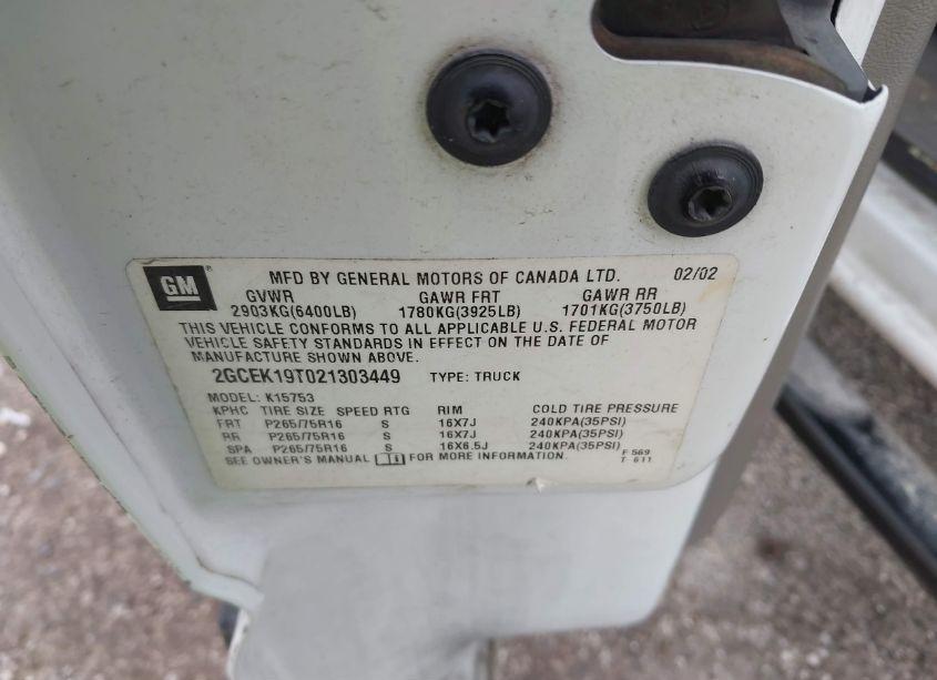 Photo 9 of 2002 Chevrolet Silverado 1500 LT (VIN 2GCEK19T021303449)