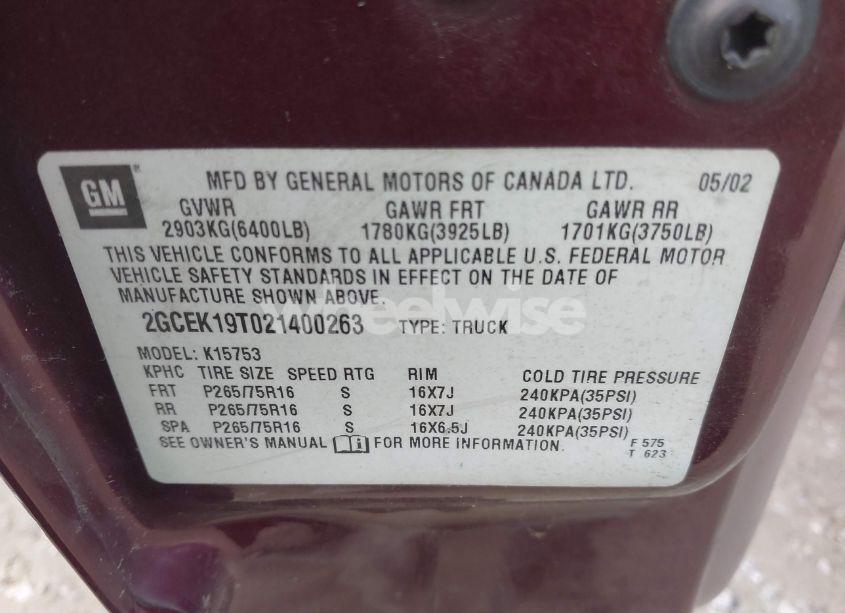 Photo 9 of 2002 Chevrolet Silverado 1500 LT (VIN 2GCEK19T021400263)