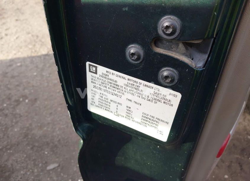 Photo 9 of 2003 Chevrolet Silverado 1500 LS (VIN 2GCEK19T031274312)