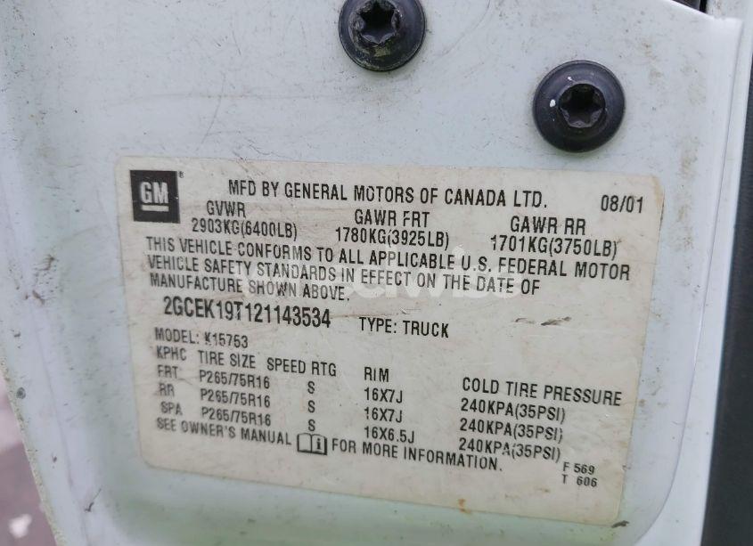 Photo 9 of 2002 Chevrolet Silverado 1500 LS (VIN 2GCEK19T121143534)