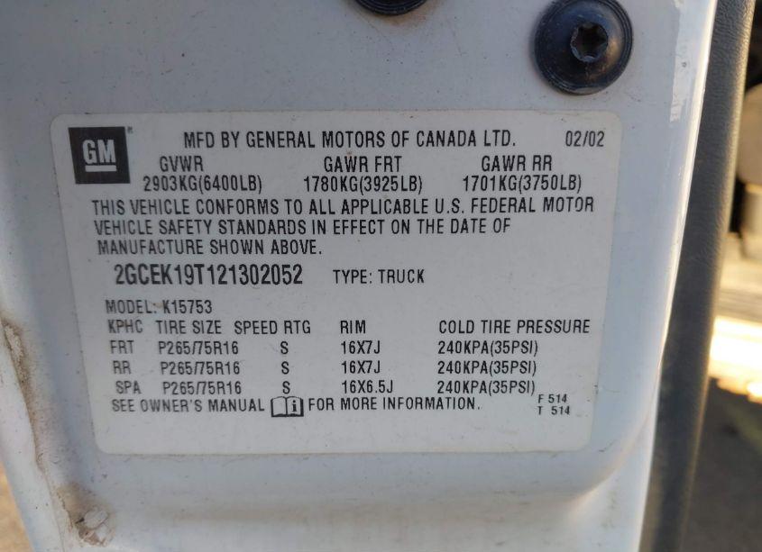 Photo 9 of 2002 Chevrolet Silverado 1500 LS (VIN 2GCEK19T121302052)