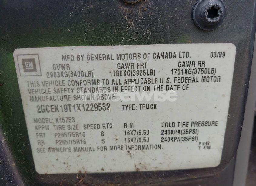 Photo 9 of 1999 Chevrolet Silverado 1500 LS (VIN 2GCEK19T1X1229532)