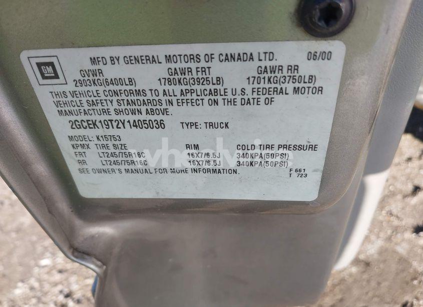 Photo 9 of 2000 Chevrolet Silverado 1500 LS (VIN 2GCEK19T2Y1405036)