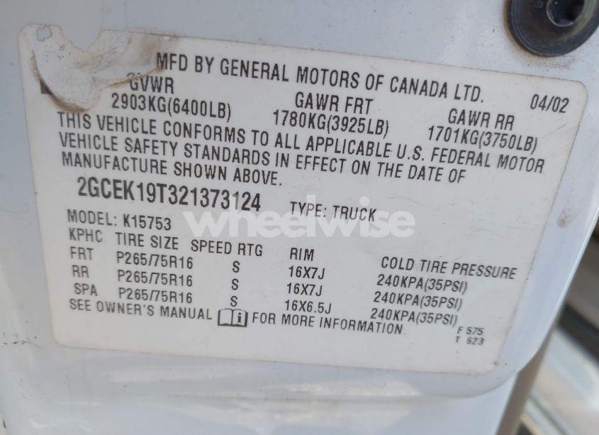 Photo 9 of 2002 Chevrolet Silverado 1500 LT (VIN 2GCEK19T321373124)