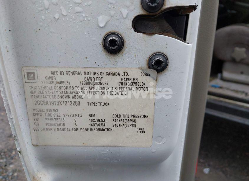 Photo 9 of 1999 Chevrolet Silverado 1500 LS (VIN 2GCEK19T3X1212280)