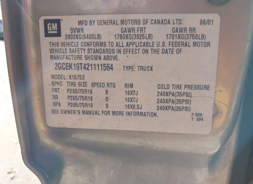 Photo 9 of 2002 Chevrolet Silverado 1500 LT (VIN 2GCEK19T421111564)