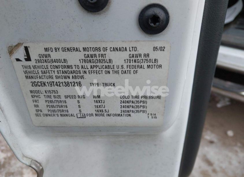 Photo 9 of 2002 Chevrolet Silverado 1500 LS (VIN 2GCEK19T421381216)