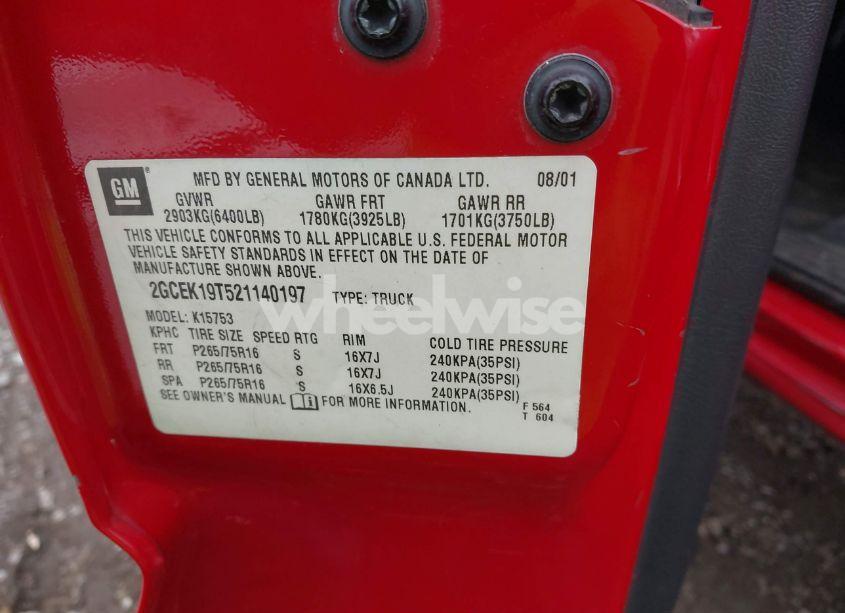 Photo 9 of 2002 Chevrolet Silverado 1500 LT (VIN 2GCEK19T521140197)