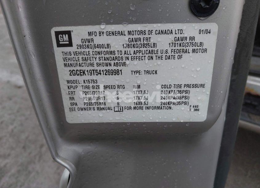 Photo 9 of 2004 Chevrolet Silverado 1500 Z71 (VIN 2GCEK19T541269981)