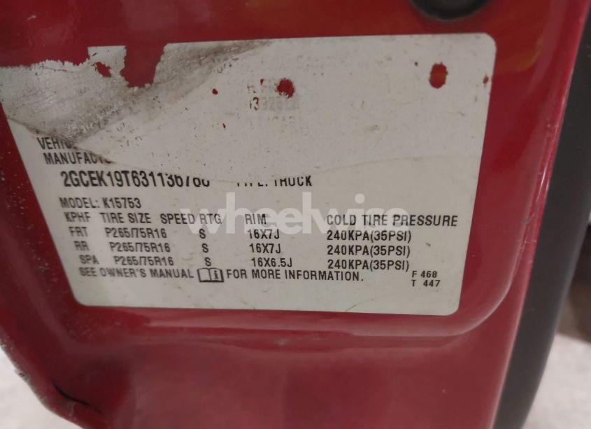 Photo 9 of 2003 Chevrolet Silverado 1500 (VIN 2GCEK19T631136788)