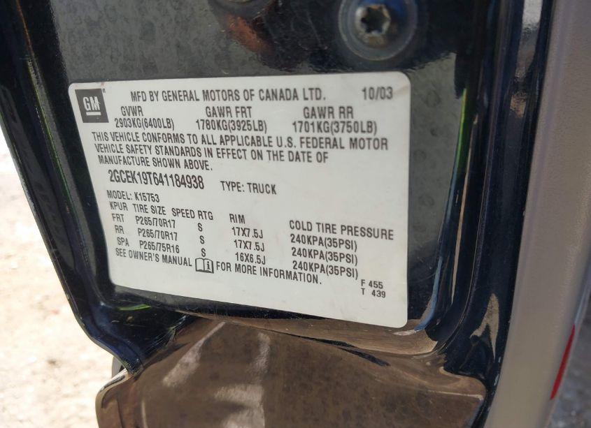 Photo 9 of 2004 Chevrolet Silverado 1500 Z71 (VIN 2GCEK19T641184938)