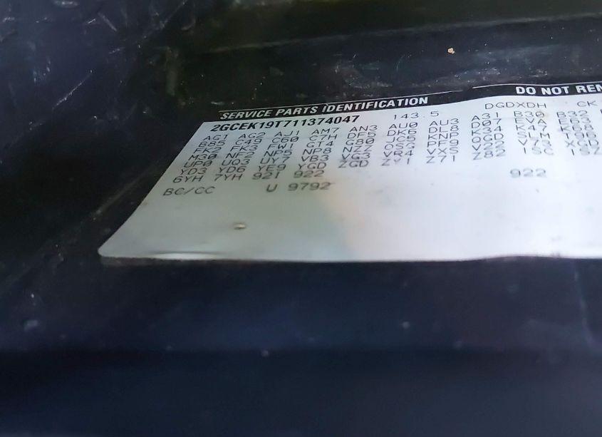 Photo 9 of 2001 Chevrolet Silverado 1500 LT (VIN 2GCEK19T711374047)