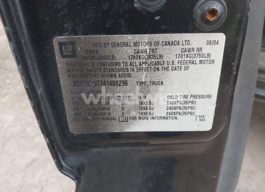 Photo 9 of 2004 Chevrolet Silverado 1500 WORK TRUCK (VIN 2GCEK19T741408296)