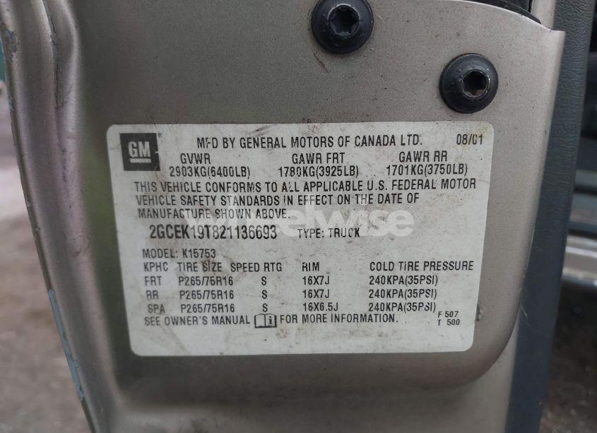 Photo 9 of 2002 Chevrolet Silverado 1500 LS (VIN 2GCEK19T821136693)