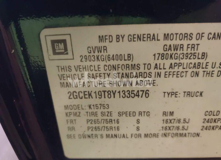 Photo 9 of 2000 Chevrolet Silverado 1500 LS (VIN 2GCEK19T8Y1335476)