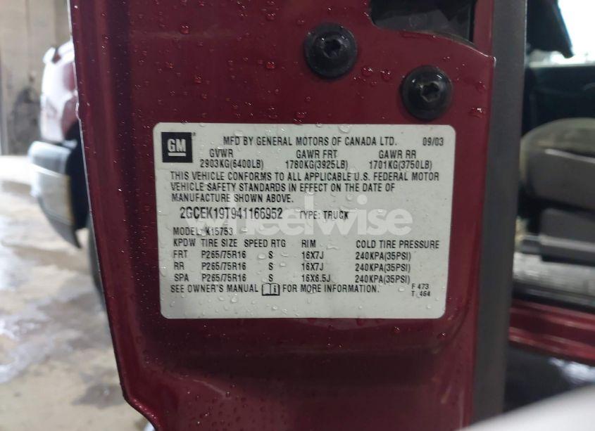 Photo 9 of 2004 Chevrolet Silverado 1500 LS (VIN 2GCEK19T941166952)