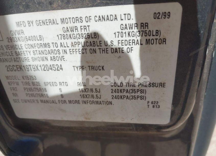 Photo 9 of 1999 Chevrolet Silverado 1500 LS (VIN 2GCEK19T9X1204524)