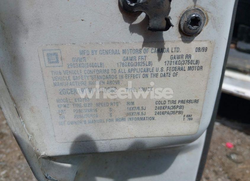 Photo 9 of 2000 Chevrolet Silverado 1500 LT (VIN 2GCEK19T9Y1110368)