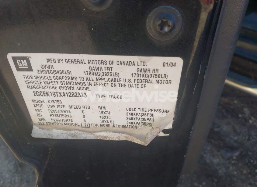 Photo 9 of 2004 Chevrolet Silverado 1500 Z71 (VIN 2GCEK19TX41282323)