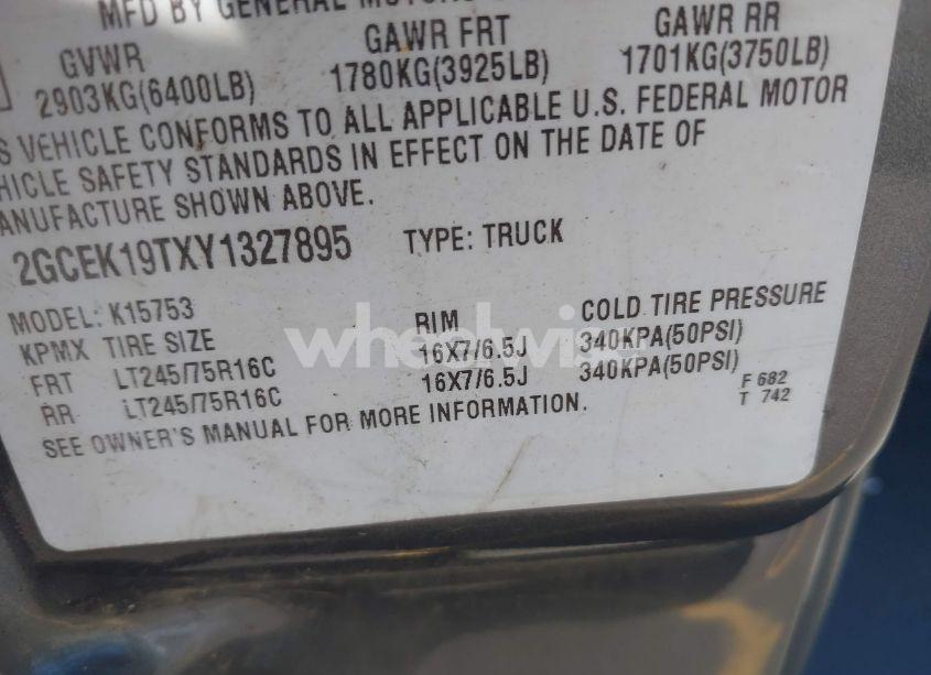 Photo 9 of 2000 Chevrolet Silverado 1500 LS (VIN 2GCEK19TXY1327895)