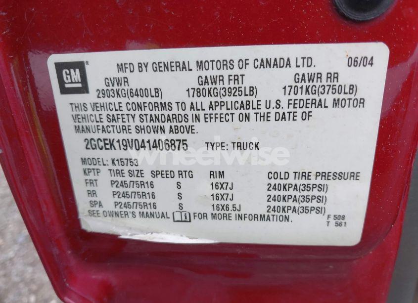 Photo 9 of 2004 Chevrolet Silverado 1500 LS (VIN 2GCEK19V041406875)