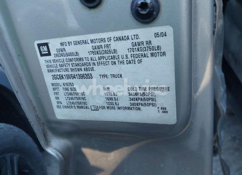 Photo 9 of 2004 Chevrolet Silverado 1500 LS (VIN 2GCEK19V641396353)