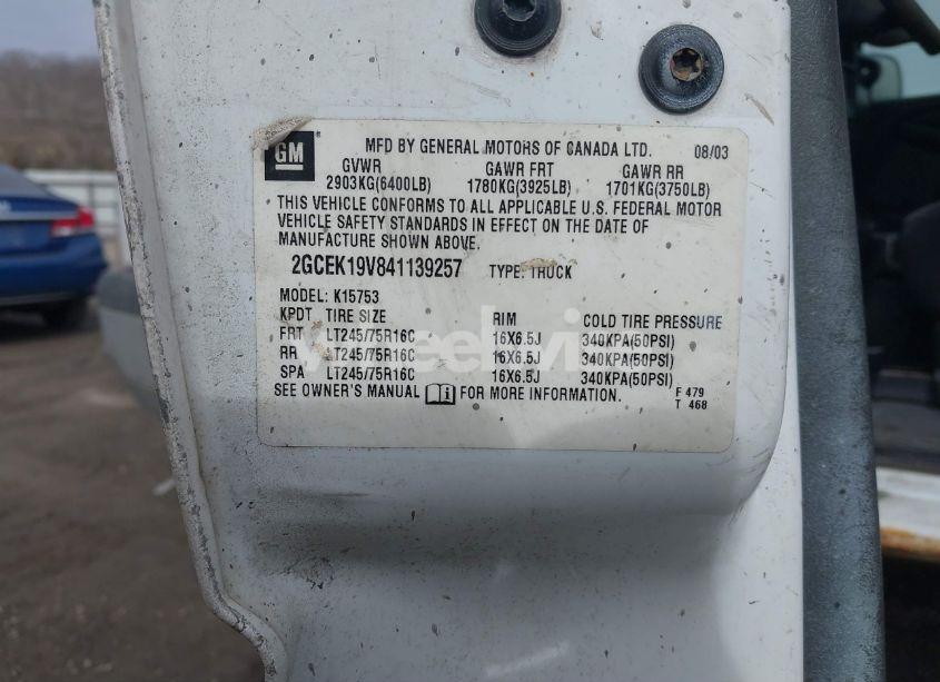 Photo 9 of 2004 Chevrolet Silverado 1500 WORK TRUCK (VIN 2GCEK19V841139257)