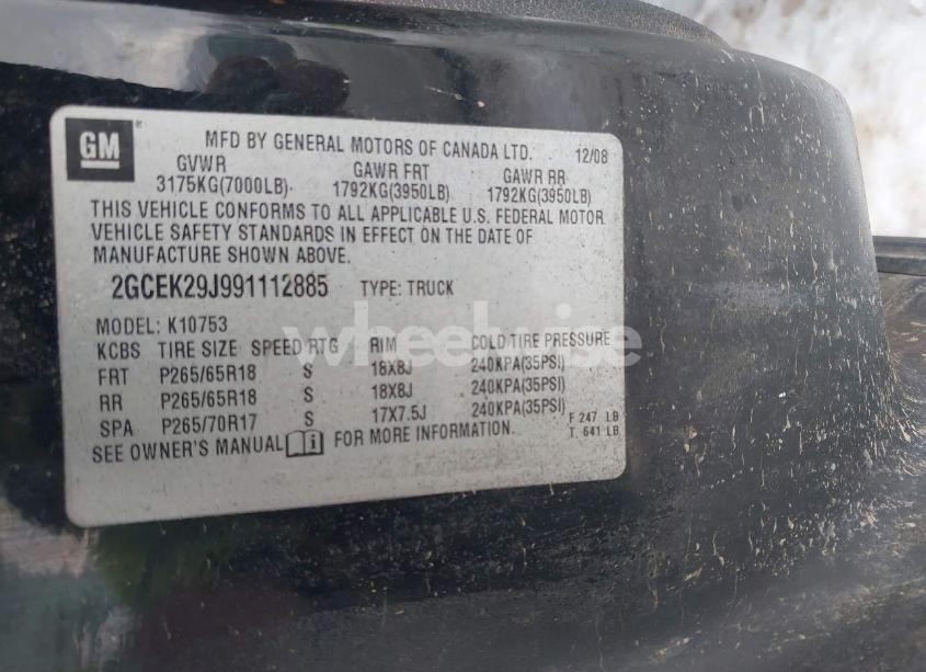 Photo 9 of 2009 Chevrolet Silverado 1500 LT (VIN 2GCEK29J991112885)