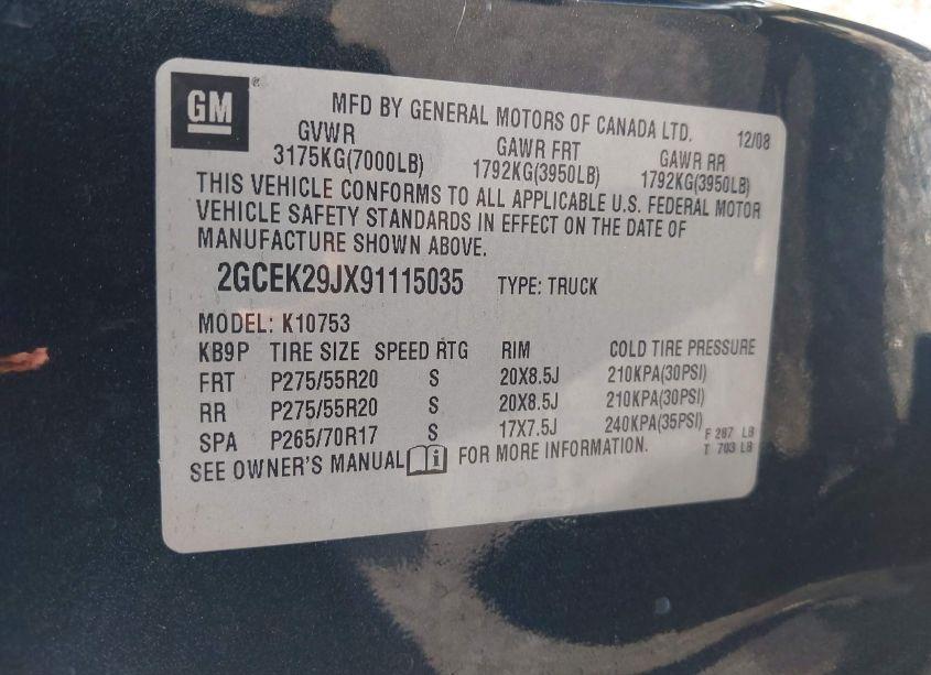 Photo 9 of 2009 Chevrolet Silverado 1500 LT (VIN 2GCEK29JX91115035)