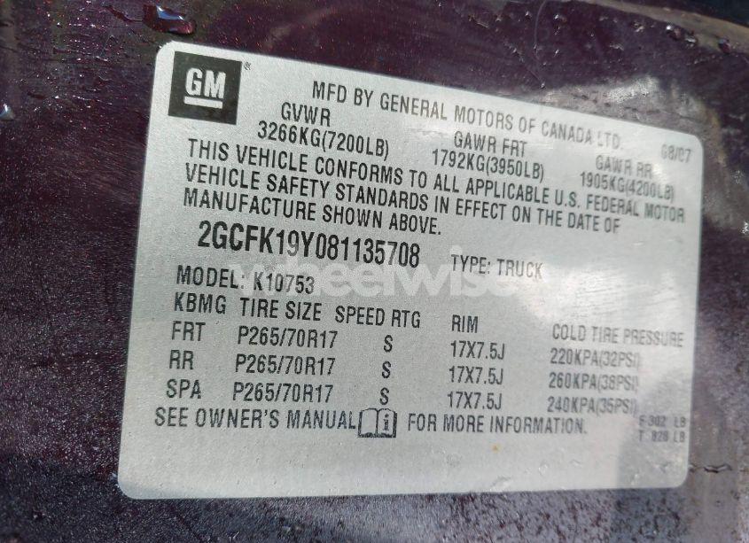 Photo 9 of 2008 Chevrolet Silverado 1500 LT1 (VIN 2GCFK19Y081135708)