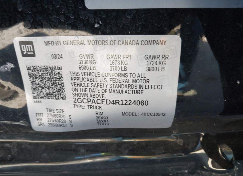 Photo 9 of 2024 Chevrolet Silverado 1500 2WD SHORT BED LT (VIN 2GCPACED4R1224060)