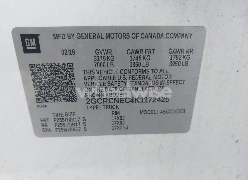 Photo 9 of 2019 Chevrolet Silverado 1500 LD WT (VIN 2GCRCNEC4K1172425)